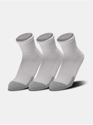 Sada tří párů sportovních ponožek v bílé barvě Under Armour Heatgear.