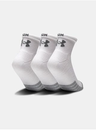 Sada tří párů sportovních ponožek v bílé barvě Under Armour Heatgear.