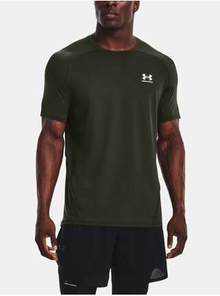 Tmavozelené pánske športové tričko Under Armour HG Armour Fitted