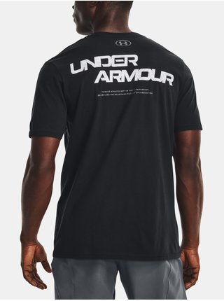 Čierne pánske športové tričko Under Armour ABC Camo Fill Word Mark