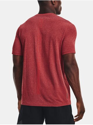 Červené pánské sportovní žíhané tričko Under Armour Rush Seamless GeoSport