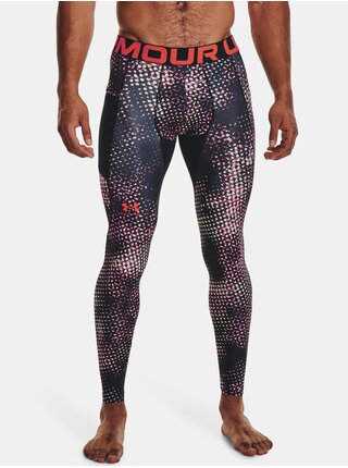 Růžovo-černé pánské vzorované sportovní kalhoty Under Armour 