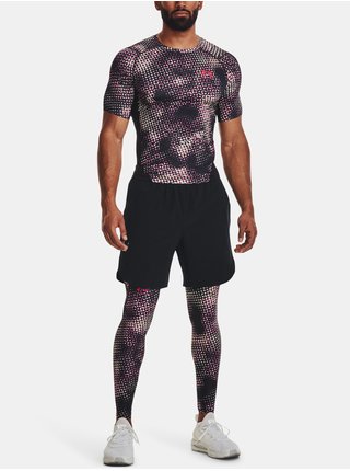 Růžovo-černé pánské vzorované sportovní kalhoty Under Armour 