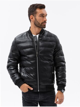 Černá pánská přechodová bunda Ombre Clothing