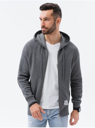 Šedý pánský svetr na zip Ombre Clothing