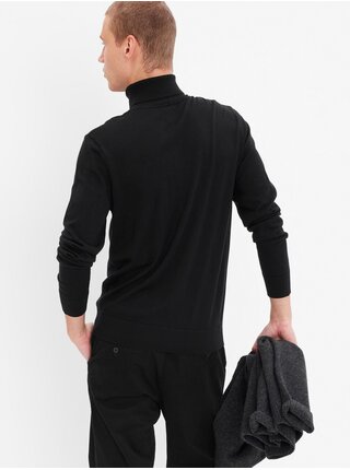 Černý pánský svetr s rolákem z Merino vlny GAP