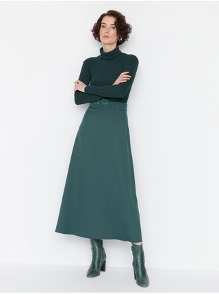 Zelená dámská midi sukně Trendyol 