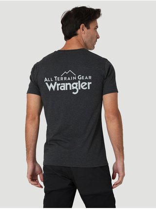 Tmavě šedé pánské žíhané tričko  Wrangler