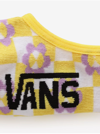 Sada tří párů dámských vzorovaných ponožek v černé, žluté a fialové barvě VANS