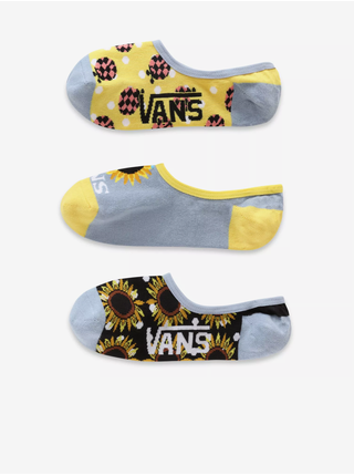 Sada troch párov dámskych vzorovaných ponožiek v šedej, žltej a čiernej farbe VANS