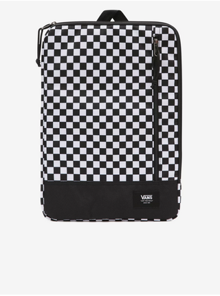 Bielo-čierny kockovaný polstrovaný obal na notebook VANS
