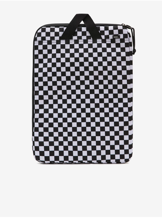 Bielo-čierny kockovaný polstrovaný obal na notebook VANS