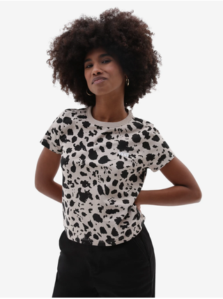 Čierno-béžové dámske vzorované tričko VANS Animal Instinct