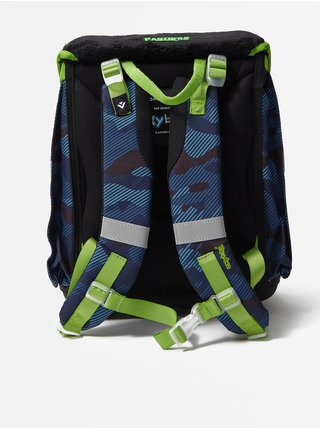 Zeleno-modrý vzorovaný dětský školní batoh Oxybag