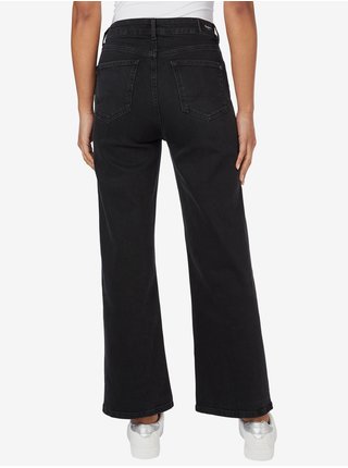 Černé dámské zkrácené široké džíny Pepe Jeans Lexa