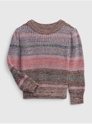 Ružovo-hnedý dievčenský melírovaný sveter GAP