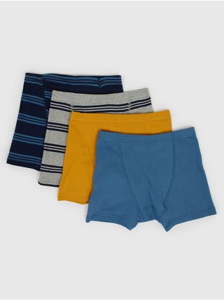 Sada čtyř kusů barevných klučičích boxerek z organické bavlny s logem GAP