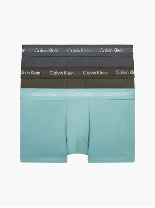 Sada tří pánských boxerek v khaki, šedé a modré barvě Calvin Klein Underwear