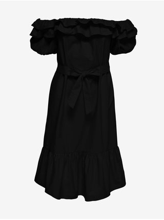 Čierne šaty s odhalenými ramenami Jacqueline de Yong Cuba
