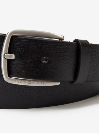 Černý pánský kožený pásek Tommy Hilfiger