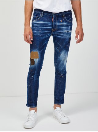 Tmavě modré pánské skinny fit džíny DSQUARED2