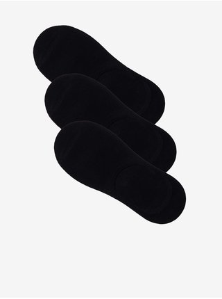 Sada tří párů černých pánských slip on ponožek Ombre Clothing