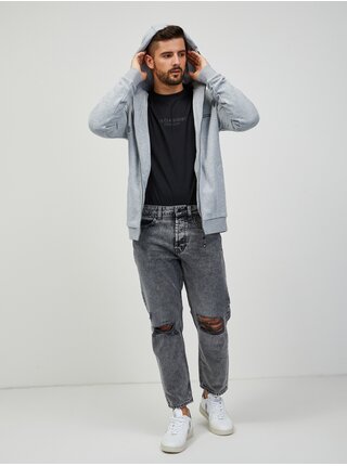 Světle šedá pánská mikina s kapucí Ragwear Nate Zip