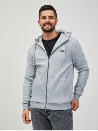 Světle šedá pánská mikina s kapucí Ragwear Nate Zip