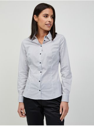 Šedo-bílá dámská pruhovaná košile ORSAY 