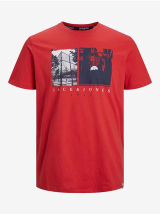 Červené pánské tričko Jack & Jones International Photo