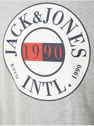 Světle šedé pánské žíhané tričko Jack & Jones International