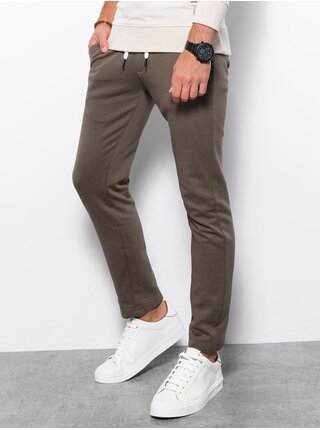 Hnědé pánské tepláky Ombre Clothing