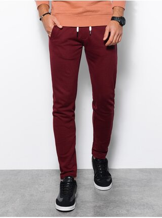 Vínové pánské tepláky Ombre Clothing