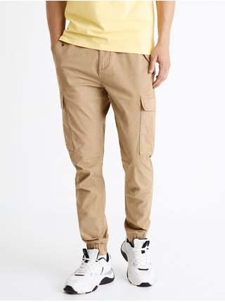 Béžové pánské kalhoty s kapsami Celio Cobattle1