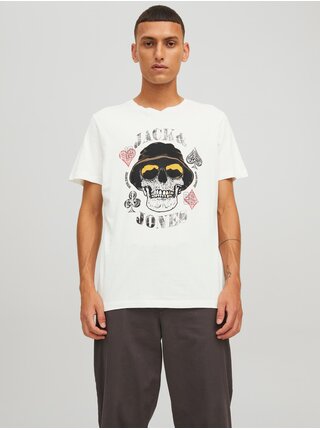Krémové pánske tričko Jack & Jones Captain