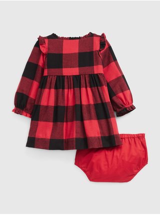 Červené dětské kostkované šaty set GAP