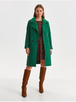 Zelený dámský kabát s příměsí vlny TOP SECRET