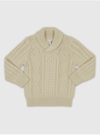 Béžový chlapčenský sveter s golierom GAP