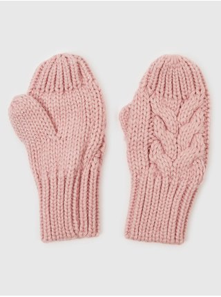 Růžové dětské pletené rukavice GAP