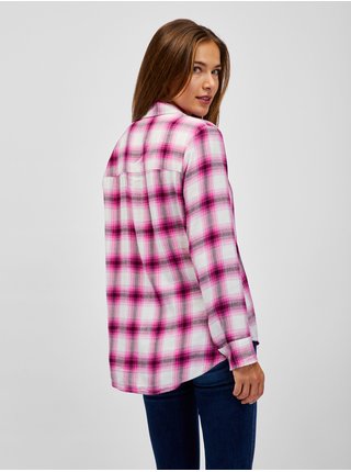 Ružová dámska kockovaná flanelová košeľa GAP