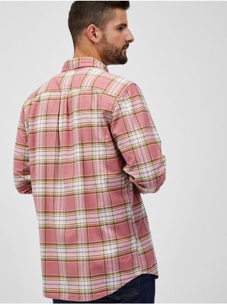 Růžová pánská kostkovaná košile GAP standard oxford