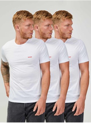 Sada tří pánských triček v bílé barvě HUGO BOSS