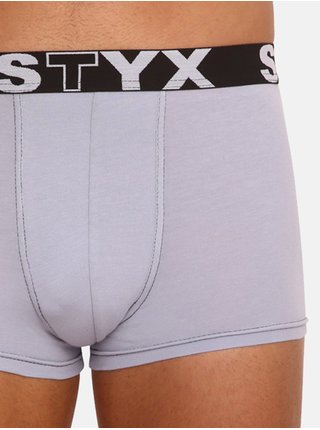 Sada tří - pánské boxerky Styx sportovní guma šedé
