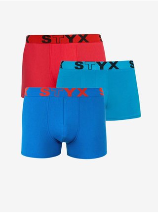 Sada tří - pánské boxerky Styx sportovní guma vícebarevné