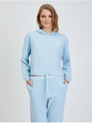 Světle modrá dámská mikina s kapucí Calvin Klein Underwear