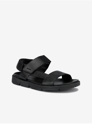 Černé pánské kožené sandály Geox Xand