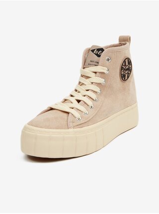 Světle hnědé dámské semišové kotníkové boty na platformě Lee Cooper