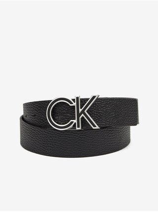 Čierny pánsky kožený opasok Calvin Klein