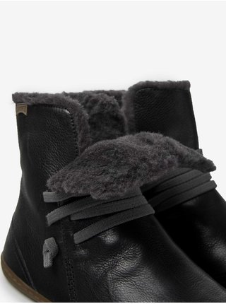 Černé dámské zateplené kožené kotníkové boty Camper Patty Negro