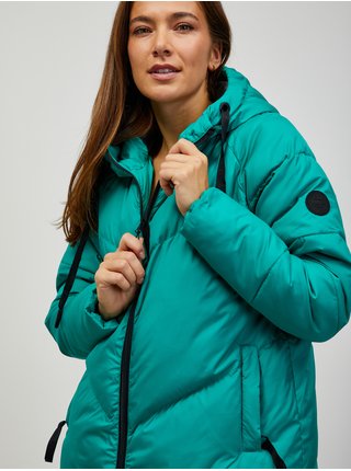 Zelená dámska prešívaná zimná bunda s kapucou ZOOT.lab Torri